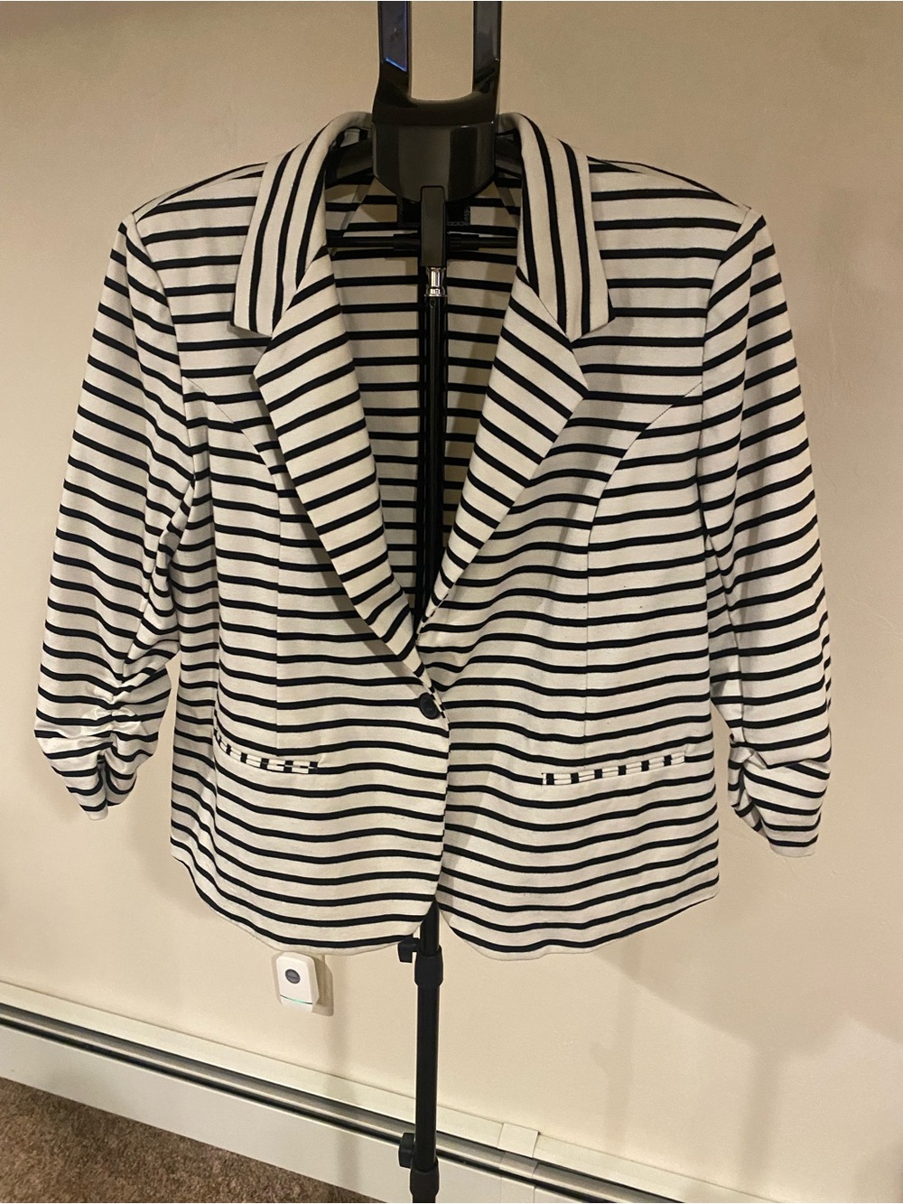 Christian Siriano Black & White Striped Blazer